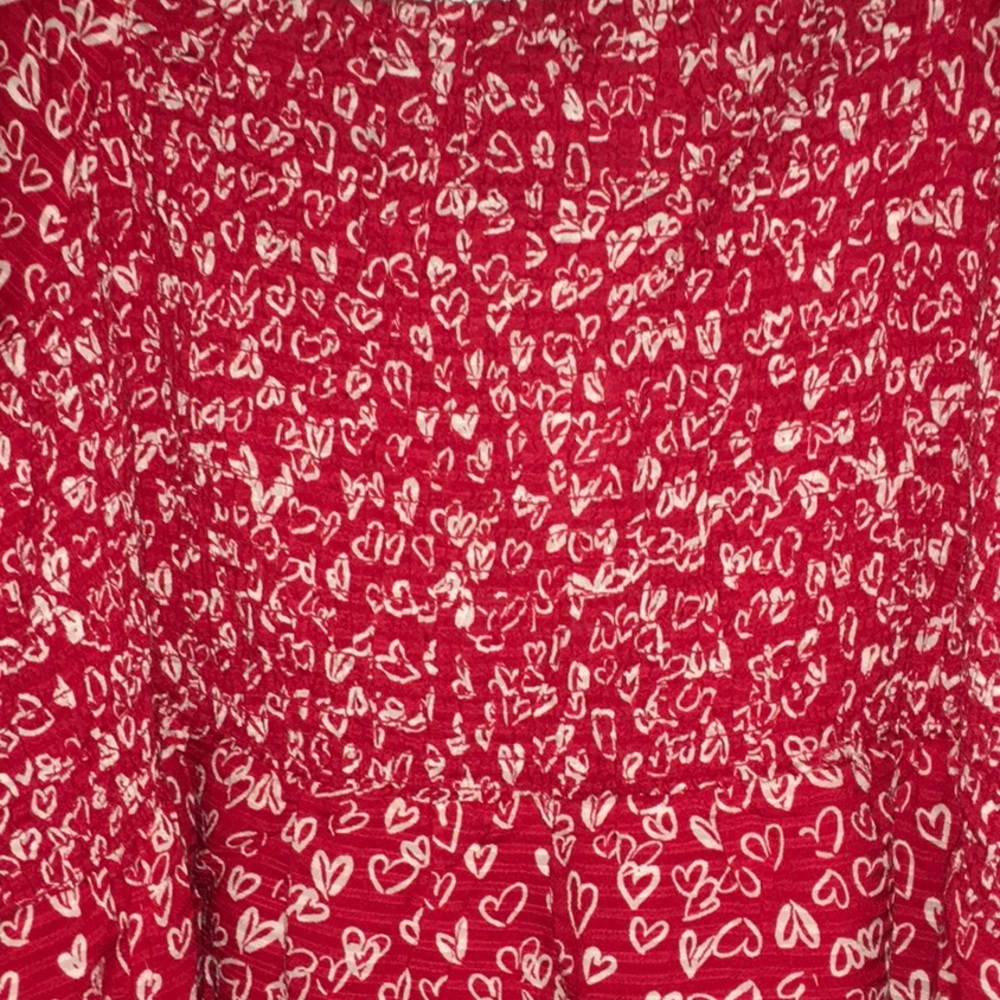 NEW LOFT Heart Cinched Sweetheart Neck Blouse NWT